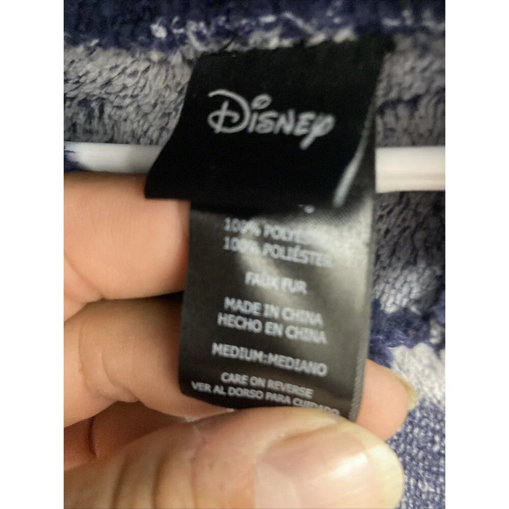 Disney Mickey Mouse Silhouette Blue Plush Hooded Nightgown Size M - Picture 6 of 16